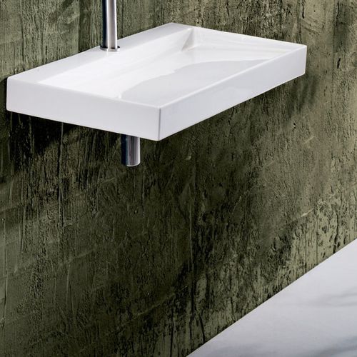 Lavabo sospeso - L010 - A. e T. ITALIA - in ceramica / rettangolare / senza foro