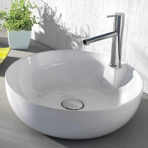 Lavabo da appoggio - L605 - A. e T. ITALIA - in ceramica / rotondo / 1 foro