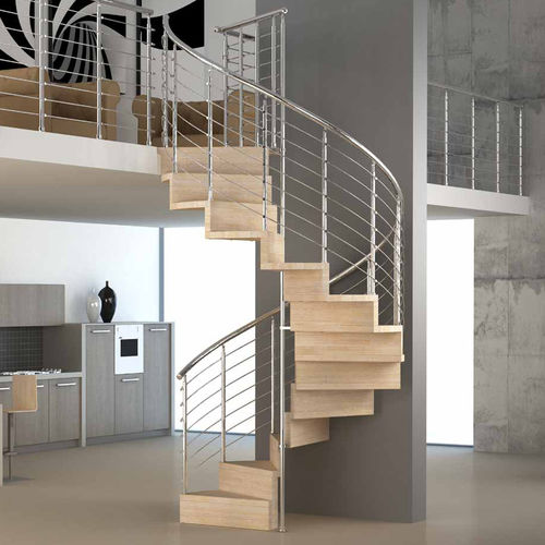 Scala a chiocciola - PURA - Mobirolo - con gradini in legno / con struttura in metallo / contemporanea