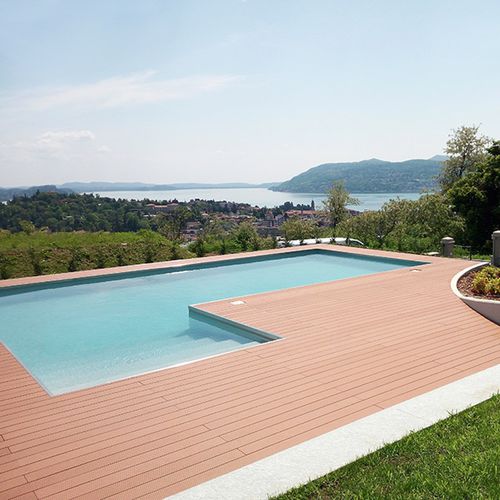 Listone per esterno in legno composito - TERRA DI SIENA - SKEMA - aspetto legno / 100% riciclabile