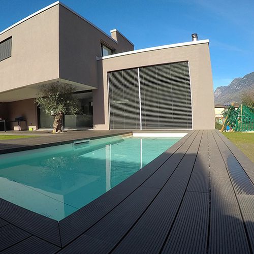 Listone per esterno in legno composito - ANTRACITE - SKEMA - aspetto legno / 100% riciclabile