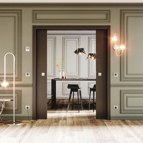 Porta da interno - Luminox - Ermetika - in legno / scorrevole / contemporanea