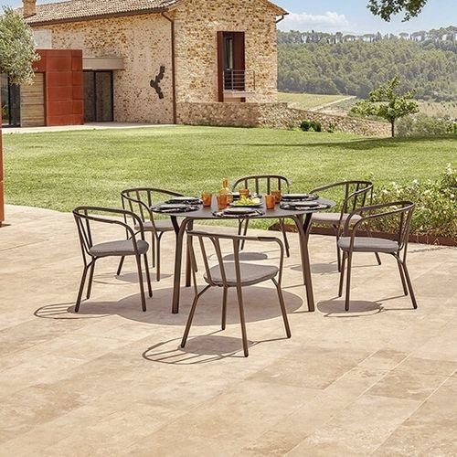 Tavolo da pranzo contemporaneo - Angel - EMU - in legno / con supporto in alluminio / rettangolare