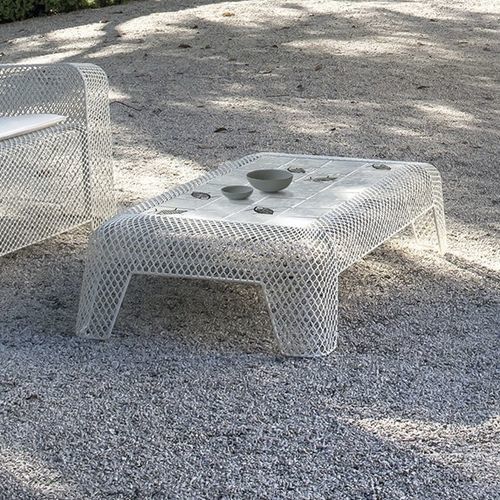 Tavolino basso design industriale - IVY  - EMU - in acciaio / in rete / con base in rete metallica