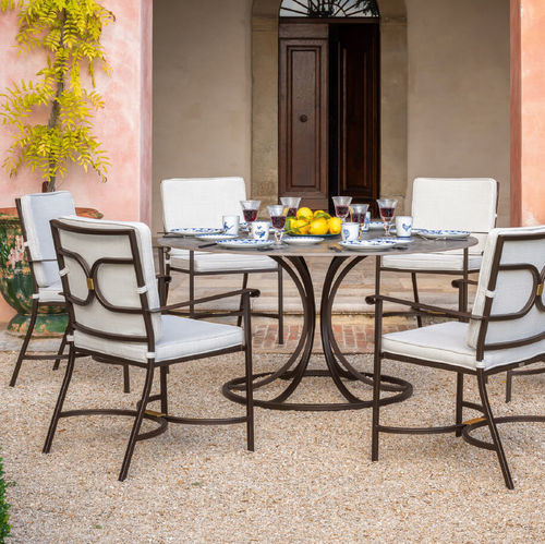 Tavolo contemporaneo - Collier - EMU - in lamiera d'acciaio / in ceramica / con supporto in acciaio