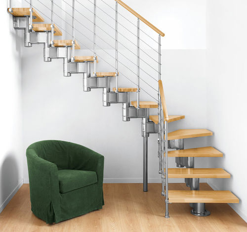 Scala a L - PIXIMA : LONG LINE - FONTANOT - ALBINI & FONTANOT - con gradini in legno / con struttura in metallo / contemporanea
