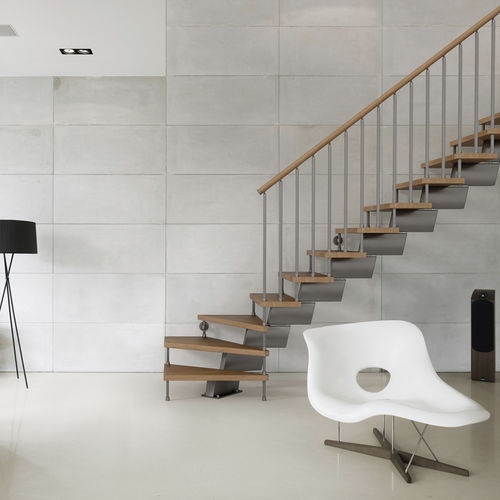 Scala a L - GENIUS : 020  - FONTANOT - ALBINI & FONTANOT - con gradini in legno / con struttura in acciaio / contemporanea