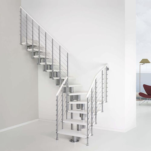 Scala a L - PIXIMA : LONG TUBE LIMITED EDITION - FONTANOT - ALBINI & FONTANOT - con gradini in legno / con struttura in acciaio inossidabile / contemporanea