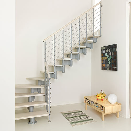 Scala a L - PIXIMA : LONG TUBE - FONTANOT - ALBINI & FONTANOT - con gradini in legno / con struttura in metallo / contemporanea
