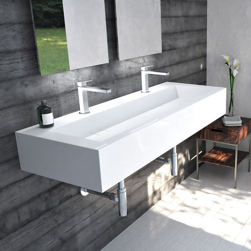 Lavabo sospeso - MODULO 2 - Technova S.r.l. - in Pietraluce® / doppio / rettangolare
