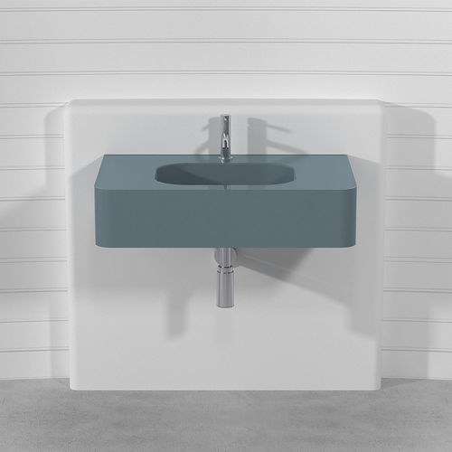 Lavabo sospeso - MINI - Technova S.r.l. - in Pietraluce® / personalizzabile / rettangolare