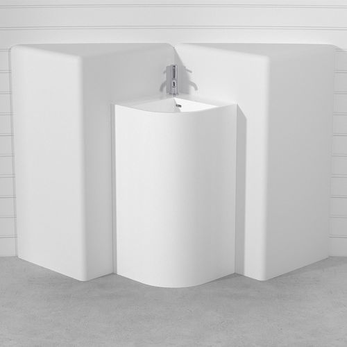 Lavabo autoportante - ANGLE - Technova S.r.l. - in Pietraluce® / personalizzabile / d'angolo