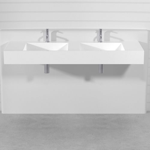 Lavabo da appoggio - SQUARE - Technova S.r.l. - in Pietraluce® / personalizzabile / doppio