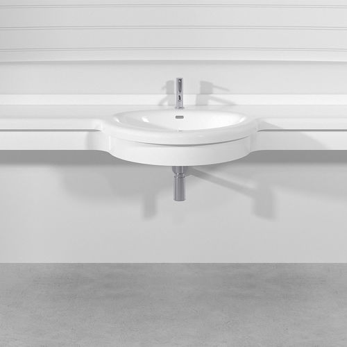Lavabo sospeso - CAPRI - Technova S.r.l. - in Pietraluce® / con piano integrato / personalizzabile