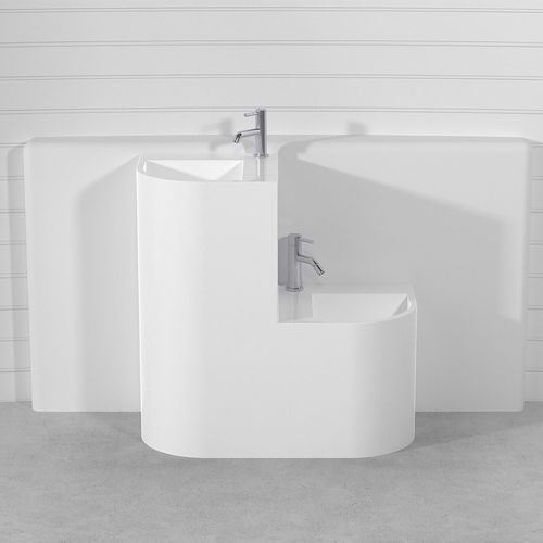 Lavabo autoportante - ALL  - Technova S.r.l. - in Pietraluce® / personalizzabile / 1 foro