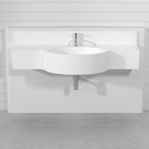 Lavabo da incasso - CIPRO FIXED - Technova S.r.l. - in ceramica / in Pietraluce® / con piano integrato