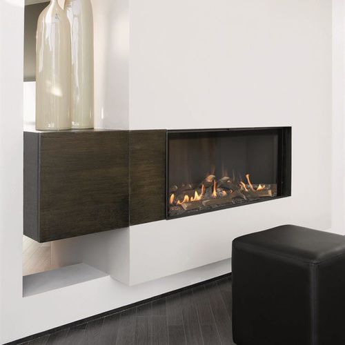 Camino a legna - LUNA DIAMOND 1000H - M-Design - a gas / da incasso / Faccia singola