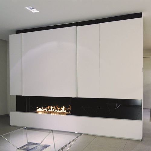 Camino a legna - LUNA DIAMOND 1150H - M-Design - a gas / da incasso / Faccia singola