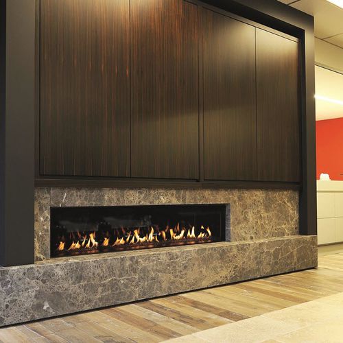 Camino a gas - LUNA DIAMOND 1900 H - M-Design - da incasso / Faccia singola / con focolare chiuso