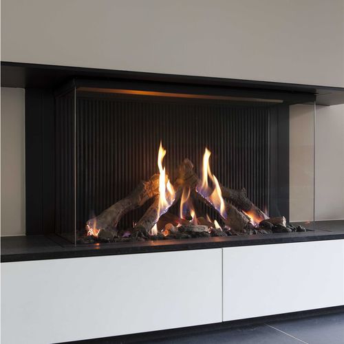 Camino a gas - TRUE VISION 1050DC - M-Design - da parete / Faccia singola / con focolare chiuso
