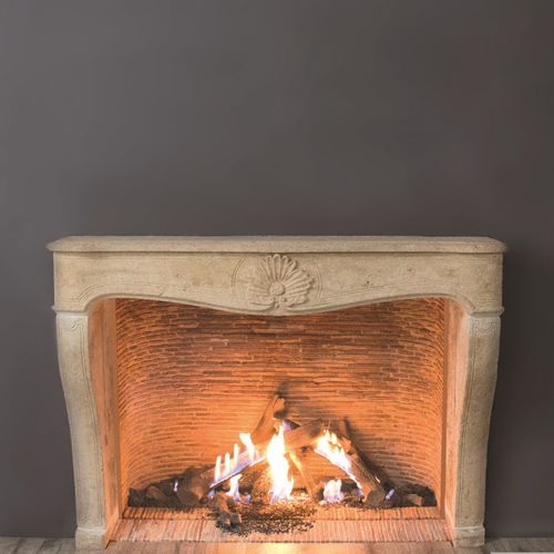 Camino a gas - RUSTICA LARGE , XLARGE & MEDIUM - M-Design - a pavimento / Faccia singola / con focolare aperto