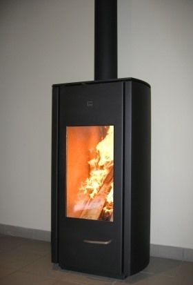 Stufa a legna - TRENTO RONDO - M-Design - 8 kW / contemporanea / in acciaio
