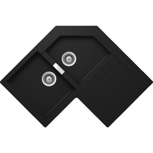 Lavello a 2 vasche - PRIMUS: C-200 - Schock - con gocciolatoio / in composito / da incasso
