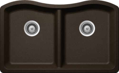 Lavello a 2 vasche - ASH: N-200 - Schock - senza gocciolatoio / in composito / da incasso