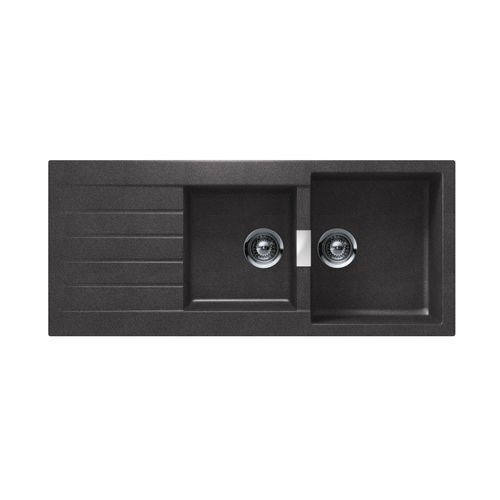 Lavello a 2 vasche - SIGNUS: D-200 - Schock - con gocciolatoio / in composito / da incasso
