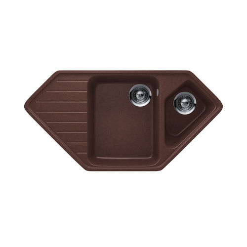 Lavello a 2 vasche - SIGNUS: C-150 - Schock - con gocciolatoio / in composito / da incasso