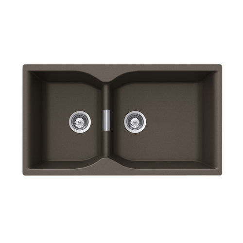 Lavello a 2 vasche - SUPRA: N-175 - Schock - senza gocciolatoio / in composito / da incasso