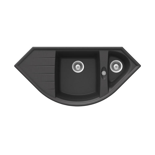 Lavello a 2 vasche - GENIUS: C-150 - Schock - con gocciolatoio / in composito / da incasso