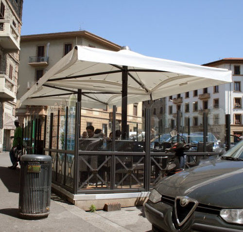 Ombrellone quadrato - KITE  - Edengarden Patio Umbrellas - in acciaio zincato / rivestito di PVC / con illuminazione incorporata