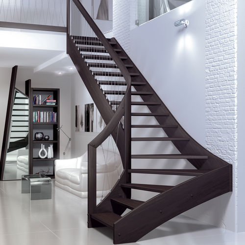 Scala dritta - VERTIGO - SK SYSTEME - a L / a U / con gradini in legno