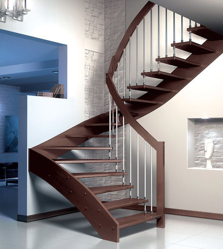Scala dritta - FLY - SK SYSTEME - a L / a U / con gradini in legno