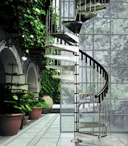 Scala a chiocciola - OPTIMA - SK SYSTEME - con gradini in metallo / con gradini in plastica / con struttura in acciaio