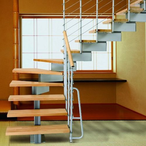 Scala dritta - VECTOR 70 - SK SYSTEME - a L / a U / con gradini in legno