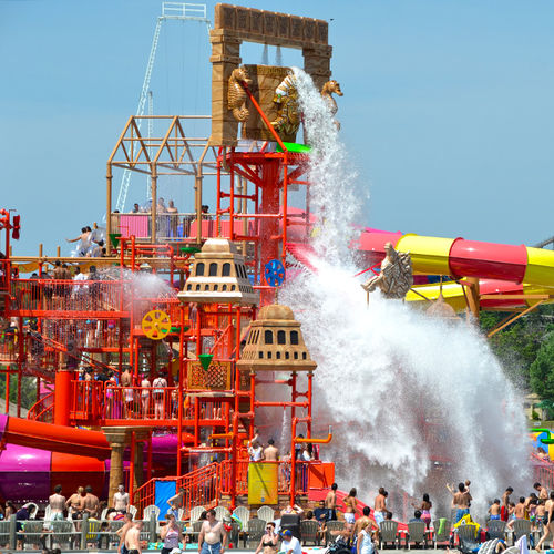 Struttura ludica per parco acquatico - RAINFORTRESS - WhiteWater - in legno / in plastica / modulare
