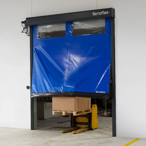 Porta metallica avvolgibile per negozio - R&Aacute;PIDA AUTORREPARABLE - Manusa - per parcheggio / per stoccaggio / per supermercato