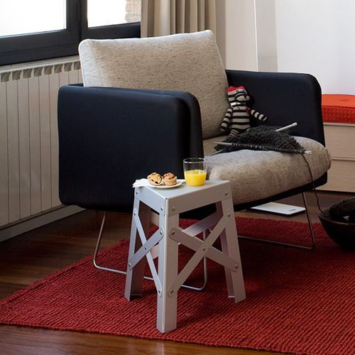 Tavolo d'appoggio contemporaneo - EIFFEL - RS LIFE - in alluminio / in cartone / con supporto in alluminio