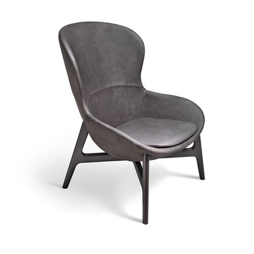 Poltrona contemporanea - ROUND - Ditre Italia - in pelle / in tessuto / in metallo