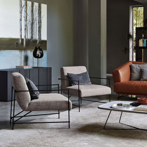 Poltrona contemporanea - KYO - Ditre Italia - in pelle / in tessuto / in metallo