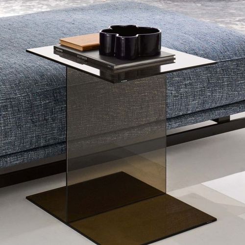 Tavolino basso contemporaneo - ST.GERMAIN - Ditre Italia - in legno / in vetro / rettangolare