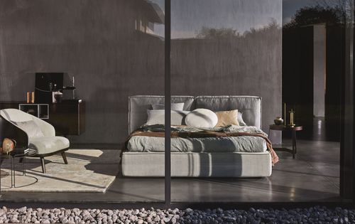 Letto matrimoniale - FLANN - Ditre Italia - contemporaneo / imbottito / con testiera