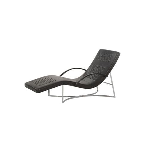 Chaise longue contemporanea - CHANDELIER - cierre - in pelle / nera