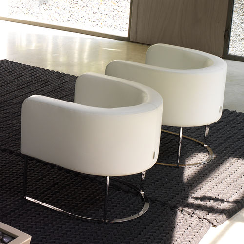 Poltrona contemporanea - VINCI - cierre - in pelle / bridge / marrone