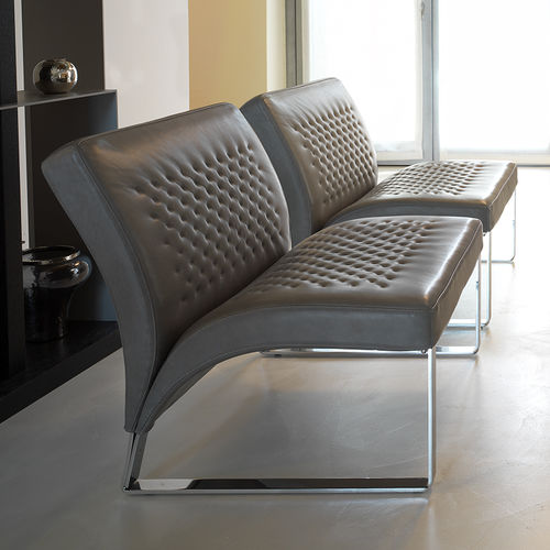Chauffeuse contemporanea - CHANDELIER - cierre - in pelle / marrone / beige