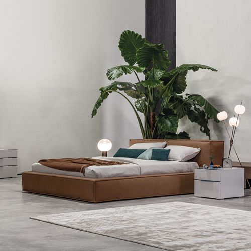Letto matrimoniale - SEASON - cierre - contemporaneo / imbottito / con testiera