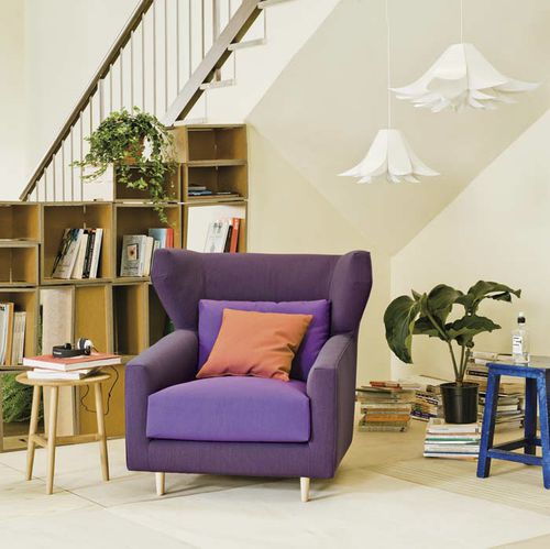 Poltrona contemporanea - FOLK - SANCAL - in tessuto / in legno / a orecchioni