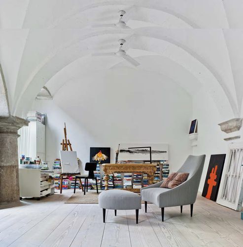 Poltrona contemporanea - SILENCIO - SANCAL - in tessuto / con poggiapiedi / grigia